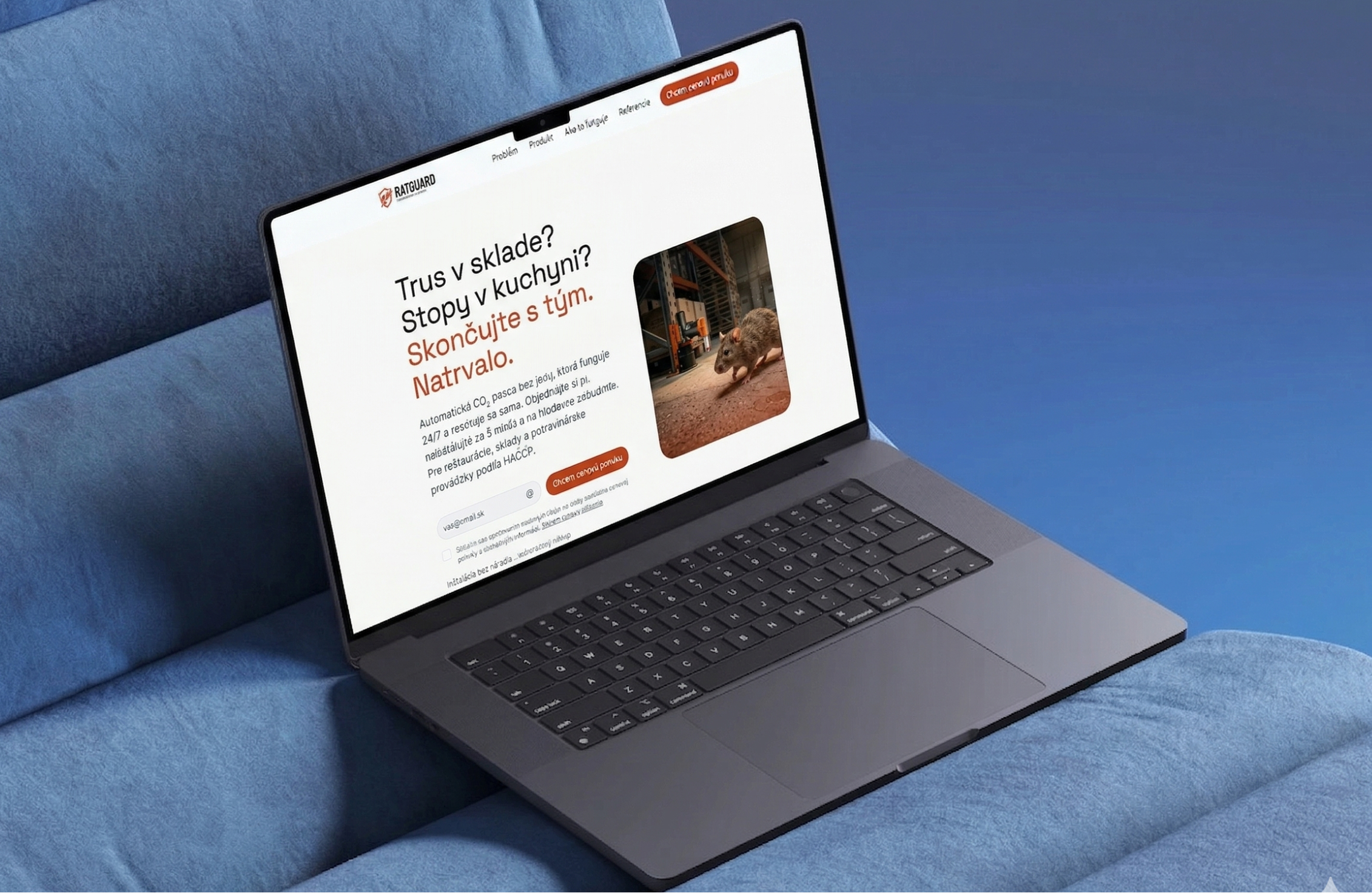 RatGuard — Automatický CO₂ lapač hlodavcov — landing page pre B2B produkt